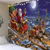 Tapestries Christmas Elk Tapestry Cartoon Ornament Bedroom Room Background Wall Decoration Hanging Year Gift