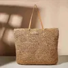 Borse a tracolla Borsa da donna minimalista per il tempo libero, vacanze, viaggi, in paglia intrecciata, crocet, soulderH2421