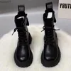 Stiefel SLTNX Neue Winter Britischen Stil Damen Martin Stiefel Schwarz Retro Reißverschluss Dicke Unterseite Hohe Joker Hochwertige Weiche Leder Booties