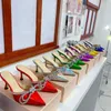 Slippers High-heeled Shoes Bow Drill Fashion Pointed Magic Mueller Women Sandals