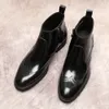 Vintage vera caviglia primavera nero marrone uomo in pelle per abito elegante cerniera stivali da uomo formali