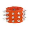 Bracelets de charme Style Punk multicolore conique Spike large bracelet en cuir exagéré sexy pour hommes bijoux fête Rave 2024