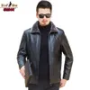 Veste d'hiver en cuir pour hommes, de styliste, d'âge moyen et personnes âgées, avec col en peluche, surdimensionnée GDRD