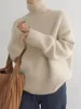 Pulls pour femmes Automne Hiver Cachemire Pull Vêtements Pure Laine Haute Revers Pull Casual Lâche Épais Top En Tricot Mode Corée