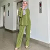 Ethnische Kleidung Eid Mubarek Zweiteilige muslimische Sets Abaya Türkei-Kleid Malaysia-Kaftan-Kaftane Islam-Abayas für Frauen Musulman-Ensembles