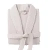 Men's Sleepwear Waffle Bathrobe Elegant Unisex Lace-up Nightgown With Pockets V Neck Soft Spring Towel For El Beauty Comfortable