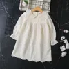 Robes Style forêt pour filles, tenue de princesse brodée à grands revers, manches longues, vêtements pour enfants, printemps 2024