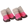 Vêtements de chien 4pcs jolis chaussons nets chaussures respirantes protecteur de pied été chiot Teddy