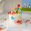Ferramentas de bolo Feliz Aniversário Topper Decoração Colorida Inglês Carta Casamento Cupcake Para Festa