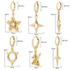 Dangle Earrings Gold Color Ninja Shuriken For Women Cute Dog Flower Copper Statement Earring Female Punk Party Fashion Gifts