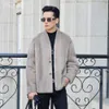 v Designer Neck Daopao Silver Blue Sable Natural Color Mens Skin Coat Whole Mink Fur Trendy Style KJEO