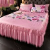 3-Piece Sexy Flower Bedspread - Non-Slip Bed Dress Sheet for King/Queen Size 1.5M/1.8M/2M Beds Soft Home Bedding Cover 240127