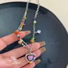 Chokers Fashion Bohemian Crystal Heart Pendant Halsband för kvinnor Sweet Girl Natural Stone Charm Chain 2023 Jewelry Party Wedding Presents YQ240201