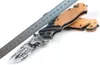 Nova faca dobrável de flipper assistida BRX50 440C 3D titânio revestido de lâmina de ponto de gota de madeira com cabo de chapa de aço facas de pasta de bolso Ferramentas EDC