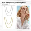 Rinntin 18K goud meer dan 925 sterling zilver 3mm5mm Italiaanse diamant geslepen Cubaanse schakelketting voor dames heren sieraden SC60 240125