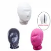 Party Supplies Fetish Full Face Mask Hood Pu Leather Cosplay Head For Adult Halloween Rollspel Sexig dräkt Tillbehör