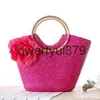 Shoulder Bags casual flower raan large capacity tote round andle wicker woven women andbags summer beac big straw bags bali travel purseH2421