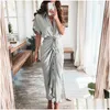 Casual Dresses Retail Women Shirt Dresses Designer Commuting Plus Size S-3Xl Long Dress Fashion Forged Face Clothing Drop Delivery Ap Dhxro