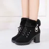 Boots Fausse fourrure hiver bottines pour femmes en peluche épais chaud talon haut femme Martin bottes fête mariage chaussures chaussures élégantes