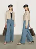 AMII minimaliste mode femmes jean 2023 automne Style rétro taille haute droite pantalon ample pantalon large 12343402 240127
