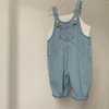 Trousers 2024 Korean Summer Children's Cotton Thin Denim Overall Retro Loose Toddler Pants Girls