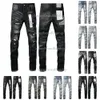 Fioletowe dżinsowe spodnie męskie dżinsy Designer dżinsy Mężczyzn czarne spodnie wysokiej jakości prosta retro Ristrowany motocyklista Jean Slim Fit Ubranie motocyklowe