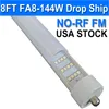 8Ft Led Bulbs, 144W 18000lm 6500K(25 Pack), 8 Foot Led Bulbs, T8 T12 Led Replacement Lights, FA8 Single Pin Milky Cover, Replace F96t12 Fluorescent Light Bulb usastock