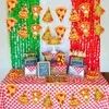 Décoration de fête Cheereveal 3 pièces Pizza Bannière Thème Fanion Guirlande Pour Baby Shower Anniversaire Bachelorette Décorations