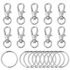 Anahtarlıklar 120pcs döner kordon snap hook metal ıstakoz tokası ile anahtar halkalar 2703