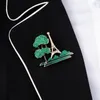 Broches Creatief Emaille Broche Milieuvriendelijk Legering Groene Boom Eiffeltoren Pak Jas Revers Pin Kleding Badges Banket Dagelijks Sieraden