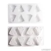 Bakningsformar 3D Sile Mögelostform 8 Cavity Cake Baking Mods Triangle DIY Chocolate Pudding Soap -40 till 400 grader Non Drop Deli DHS8E