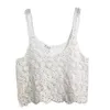 Tanques femininos Mulheres Crochet Crop para Tank Top Boho Hollow Knit Floral Camisole Sem Mangas Cove N7YF