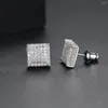 Studörhängen Jinse Charm Square Cubic Zirconia Piercing Earring Vintage Sparkling Hip Hop Classic CZ For Men Women Fashion Party Jewelry