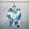 24SS Europe Mens T Shirts Designer Tee Summer Blue Letter Printing Tshirt Kort hylsa T Shirt Cotton Graffiti Tryckt Tshirts S-XL