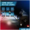 Inne elektronarzędzia produkują światła rowerowe reflektory USB T6 Strong Latkslight Riding Equipment Night Road Akcesoria górskie Drop de Dhd5y