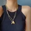 Gargantillas 2020 Nueva personalidad exagerada cerradura de metal para mujer colgante de aleación simple hip-hop collar de cadena larga accesorios para mujer regalo YQ240201