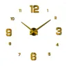 Wandklokken Speciale aanbieding Acrylspiegelklok Europa Quartz Horloge Stilleven Woonkamer Woondecoratie Diy Stickers