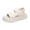 Ubierz buty dla kobiet 2024 Modne solidne sandały damskie okrągłe palce platforma Peep Ladies Sponge Bottom Sport