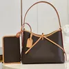 Sac fourre-tout Sacs de créateurs Sac à bandoulière pour femme Fourre-tout Fourre-tout en toile enduite Cuir Vintage Carry All 2 en 1 Hobo avec portefeuille Mode Lady Bowknot Porte-monnaie Sacs à main Marron