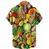 Camisas casuais masculinas oversized floral havaiano traje praia férias y2k vintagetropical fruta padrão mens designer roupas venda