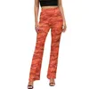 Женские камуфляжные брюки в стиле милитари, оранжевые камуфляжные современные расклешенные брюки, весенние женские брюки на заказ, облегающие брюки в стиле Харадзюку