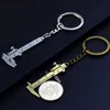 Keychains Lanyards New Fashion Car Key Mini Vernier Caliper Portable 0-40mm Keychain Mätmätverktyg Car Turbo Key Chain Ring Ruler Caliper Q240201