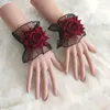 Knieschützer, 1 Paar, Vintage-Stil, Rosen-Blumen-Spitze-Manschette, modisches Handgelenk, verstellbare Hand-Ärmel, Dekoration, Blumen-Handschuhe