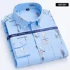 Mens Non-iron Shirts Business Casual Bronzing Long Sleeved Regular Fit Shirts Spring and Autumn Fashion Print Top Clothing 240201