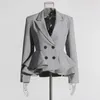 1109 XL 2024 Spring Autumn Milan Runway Coat Jackets långärmad lapel halsgrå svart hög kvalitet knapp mode kvinnor kläder oufanm