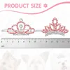 Dog Apparel Clear Crystal Rhinestone Tiara For Dogs Hair Clips Barrettes Pet Crown Grooming Costume Accessories 2 Pieces