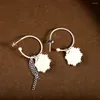 Dangle Earrings S925 Silver Careved Personality Eagle Vintage Men and Women Drop