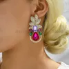 Boucles d'oreilles pendantes pour femmes, piercing de luxe, strass brillants, pendentifs creux d'ananas, fête de plage, accessoires de bijoux