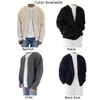 Masculino zip up malha cardigan forrado funil pescoço jumper camisola com bolsos casual e confortável clássico padrão sólido azul marinho 240130