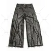 Y2k vieux délavé hommes Hip Hop surdimensionné jean mode décontracté Punk Rock ample droit large jambe pantalon Streetwear 240130